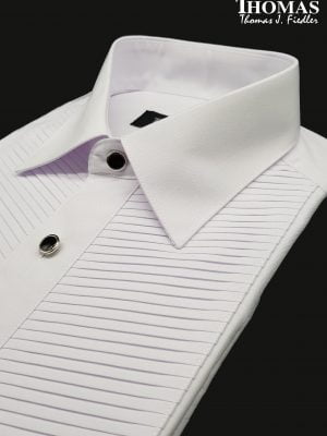 Camisa cuello tradicional | Para Colleras | Corte Regular | Botón brillante | Pliegue Diagonal