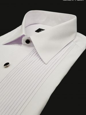 Camisa Cuello Tradicional | Para Colleras | Corte Regular | Botón Brillante | Pliegue Vertical