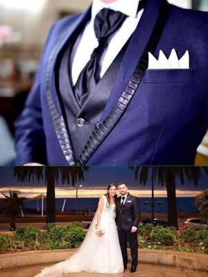 [LIQUIDACION] Smoking azul solapa diseno (720-10)