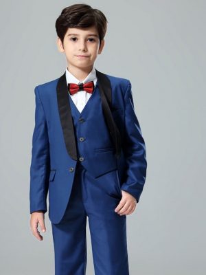 Smoking azul rey con gillette - Niño (628-3)