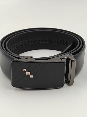 Cinturón automático de cuero - negro