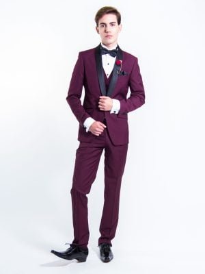 Smoking Burdeo Mate | Traje 3 Piezas (318-299)