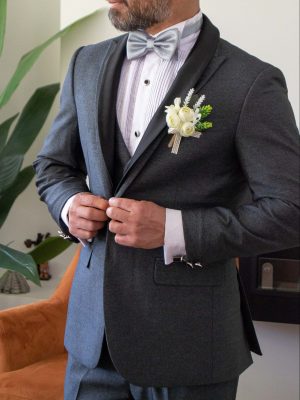 Traje gris marengo | Ligero | Tres piezas | Con solapa | 73962