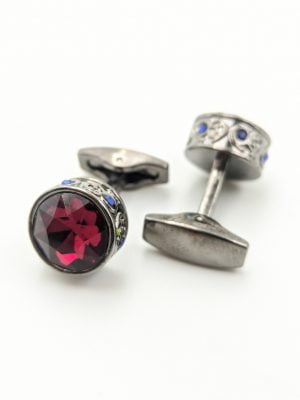 Colleras metálicas con incrustación | Rojo