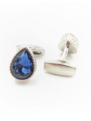 Colleras metálicas con incrustación | Gota azul