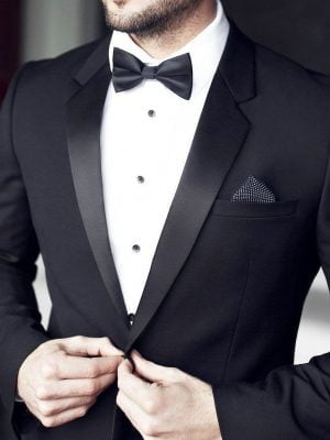 Smoking clásico | Negro | Solapa en punta | CHAQUETA Y PANTALÓN