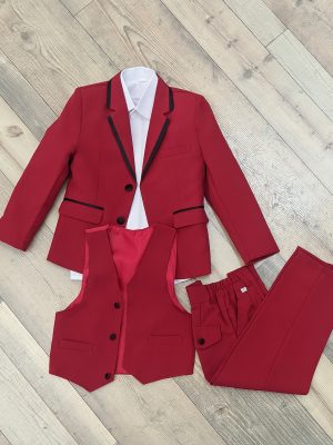 Traje niño tres piezas | Rojo italiano
