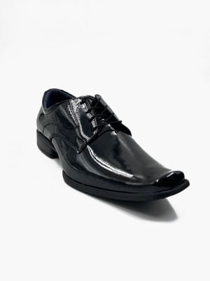 Zapato | Derby | Charol Negro | Liso | Punta Cuadrada