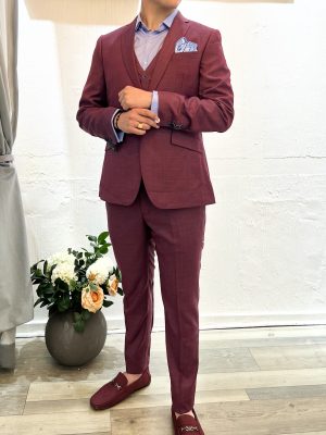 Traje Burdeo | Cuadrillé | Tres piezas | 696306-27