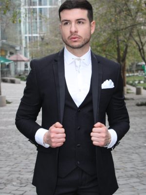 Smoking | negro escarchado | Tres piezas | 875-BLACK