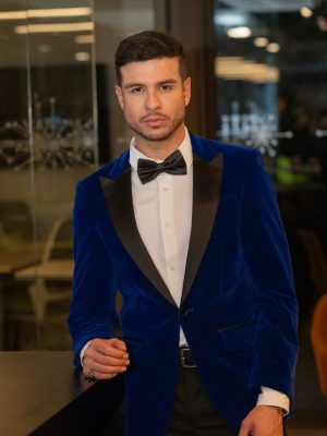 Terciopelo | Traje Azul Eléctrico | Chaqueta y Pantalón | 9056-13