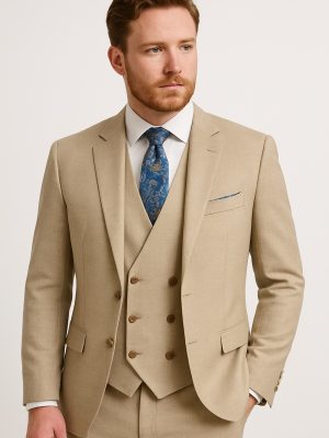 Traje Tradicional | Traje Beige | Incluye Chaleco | D3046-881