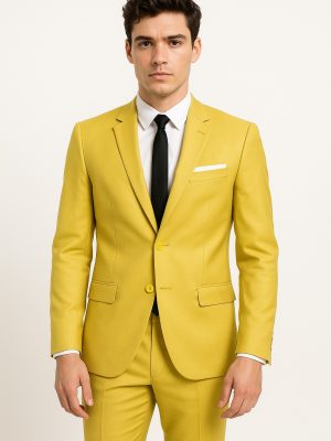 Traje 2 piezas tradicional mostaza