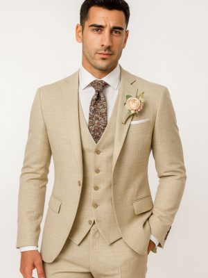 Traje Tradicional Lana | Traje Beige | Incluye Chaleco | 713573-511