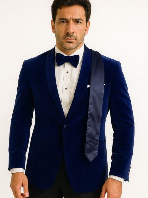 Terciopelo | Traje Azul | Chaqueta y Pantalón | 704641-B15