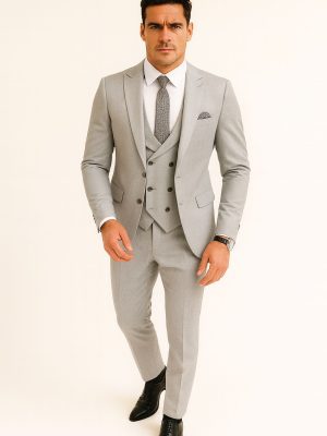 Traje Tradicional | Traje Gris Claro | Incluye Chaleco