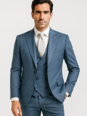 Traje Tradicional | Traje Azul Claro | Incluye Chaleco | A2630-4
