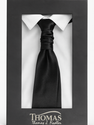 corbatín/plastron/negro/satin