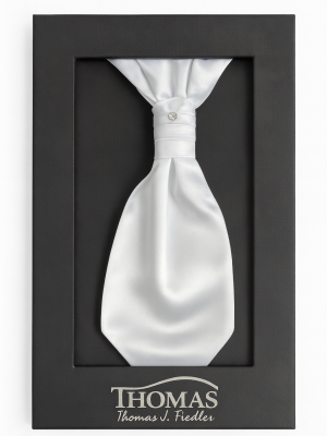 corbatín/plastron/blanco/liso