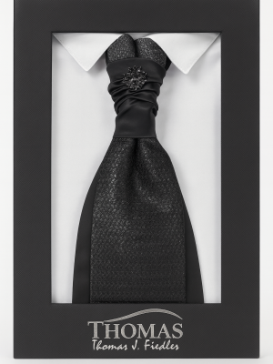 corbatín/plastron/ negro diseño, pin desmontable