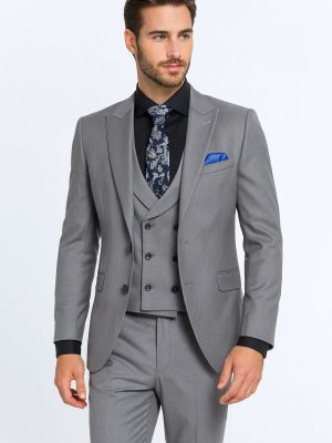 Traje Tradicional | Traje Gris | Incluye Chaleco | 4030-GREY)