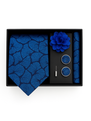 Set | Corbata | 4 Piezas | Azul rey