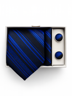 Set | Corbata | 3 Piezas | Azul rayas