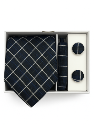 Set | Corbata | 3 Piezas | Azul rayas