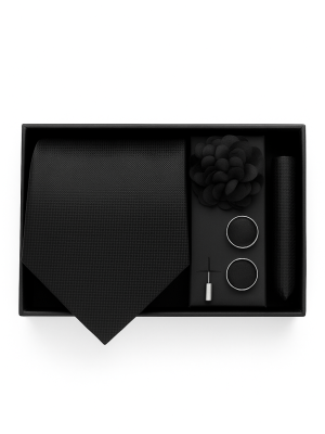 Set | Corbata | 4 Piezas | Negro