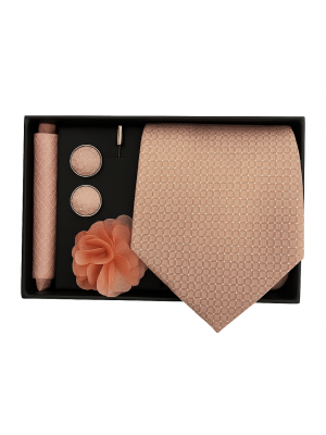 Set | Corbata | 4 Piezas | Champagne rosado