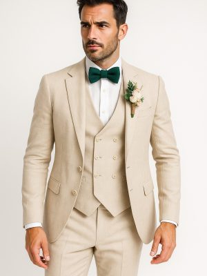 Traje colección | 3 Piezas | Textura beige | 698572-511