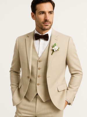 Traje tradicional | 3 Piezas | Lino beige | 5062-60