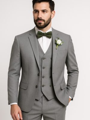 Traje tradicional | 3 Piezas | Gris claro