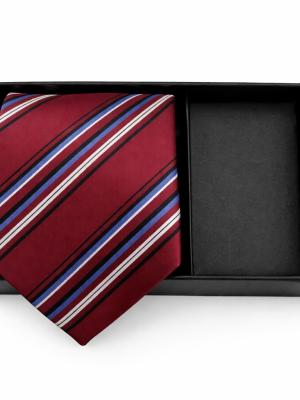 Corbata | Colección | Burdeo Rayas |