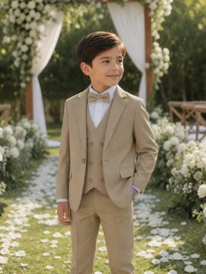 Traje| Niño| 3 piezas Arena Claro